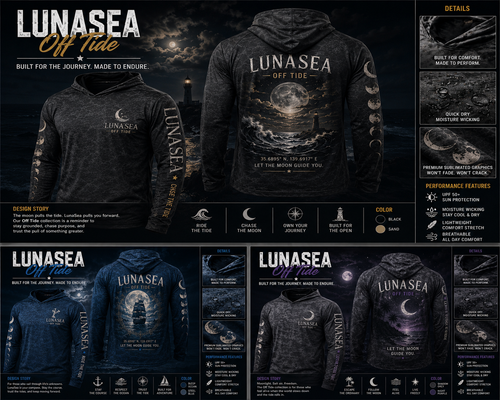 LunaSea Off Tide Performance Hoodie - Black/Blue