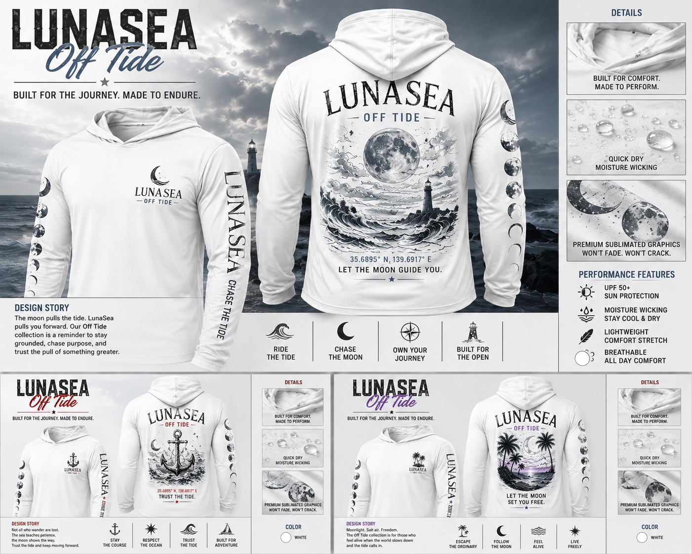 LunaSea Off Tide Performance Hoodie - White