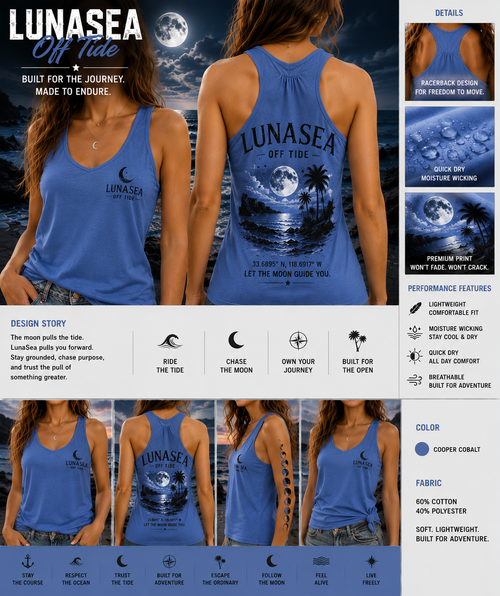 LunaSea Off Tide Racerback Tank - Cooper Cobalt