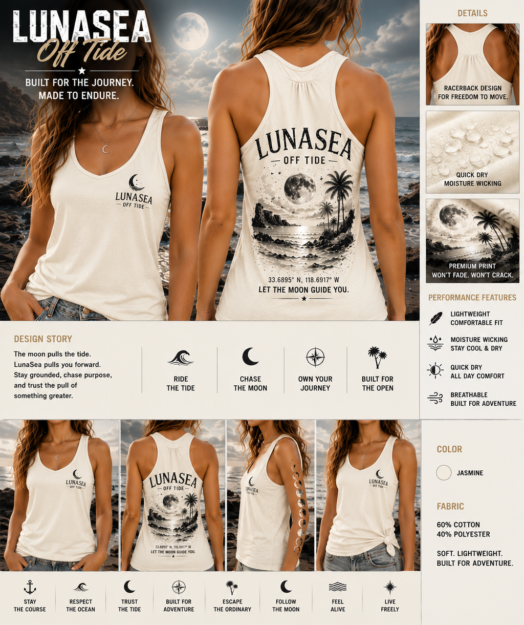 LunaSea Off Tide Racerback Tank - Jasmine Cream