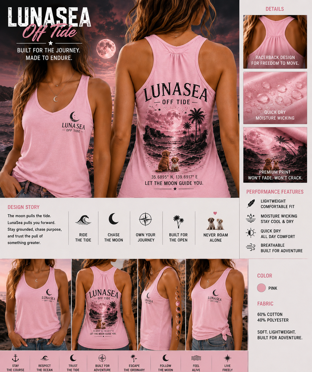 LunaSea Off Tide Racerback Tank - Pink